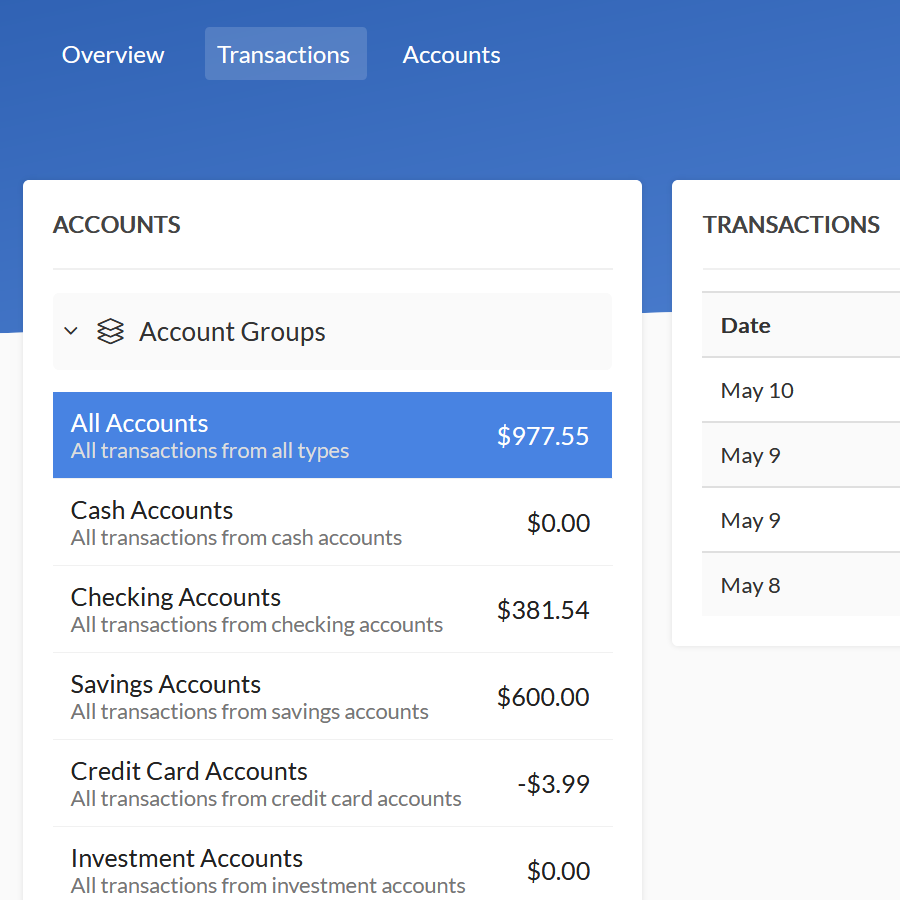 Budget application created for a class project